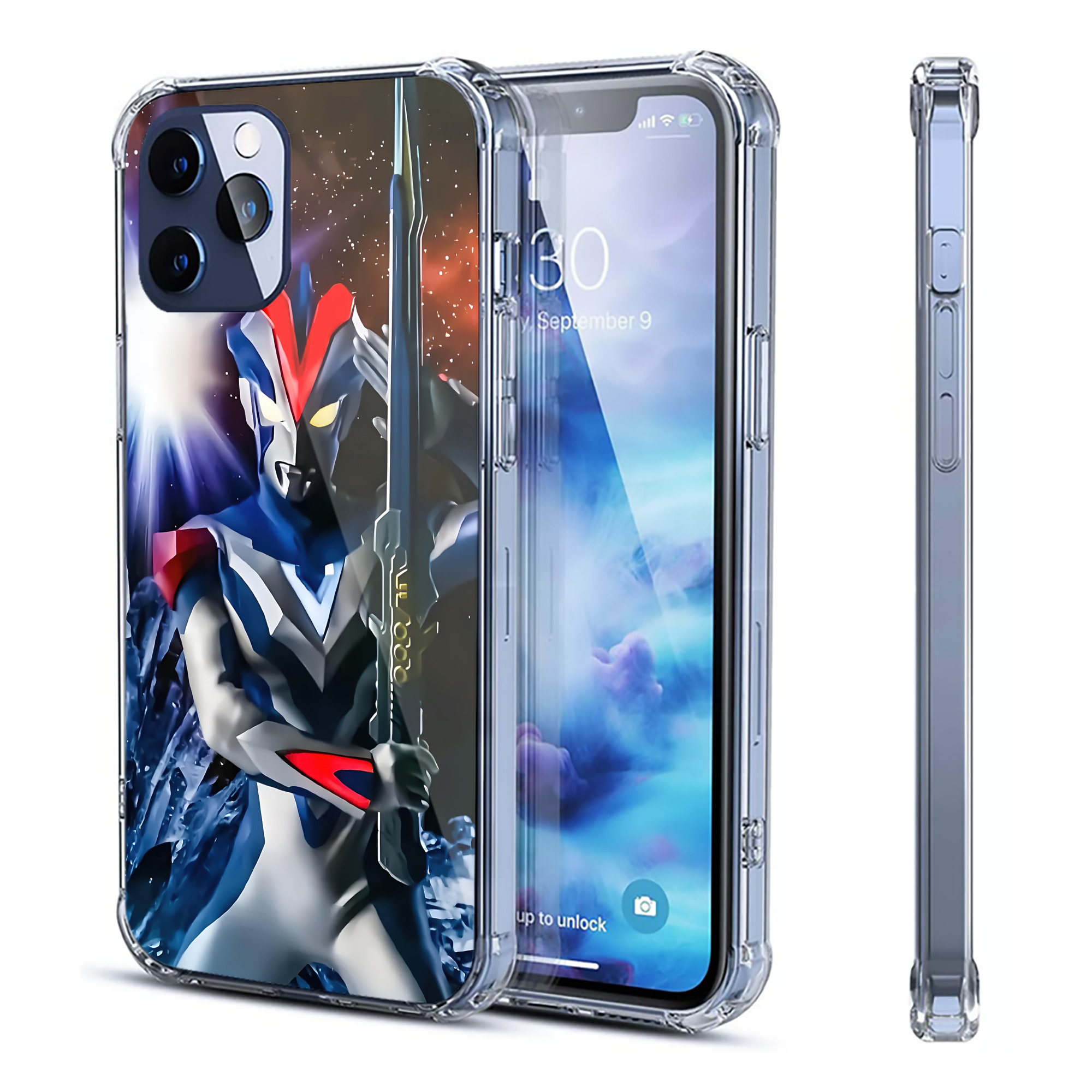 （画像用） ウルトラマン Ultraman 【iPhone 12シリーズ対応】透明スマホケース（クリアソフトケース）